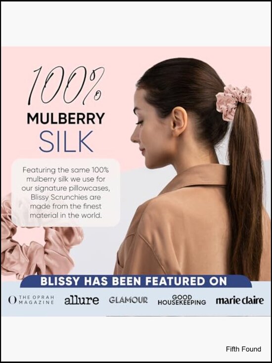 3 Pack Silk Scrunchies - 22 Momme 6A Mulberry Hair Ties for All Hair Types main image 4